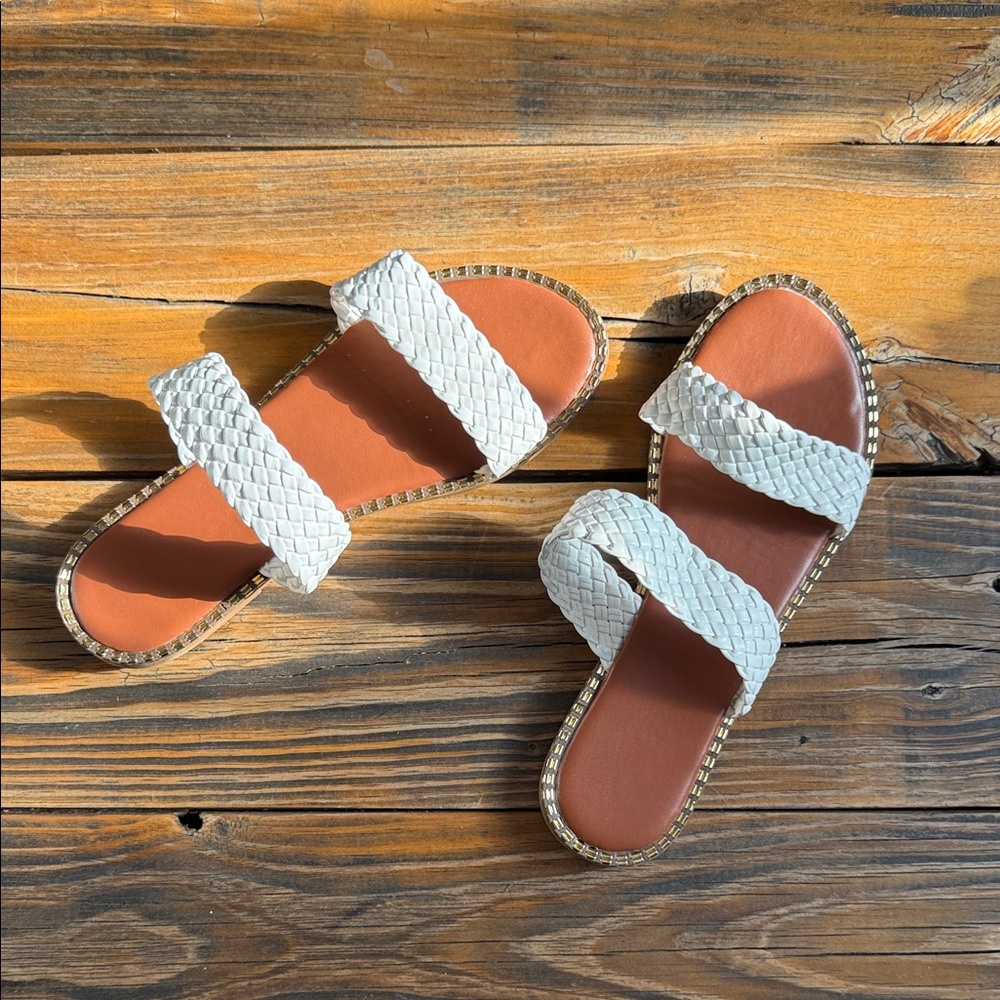 White Braided Women's Sandals size 40 (9)